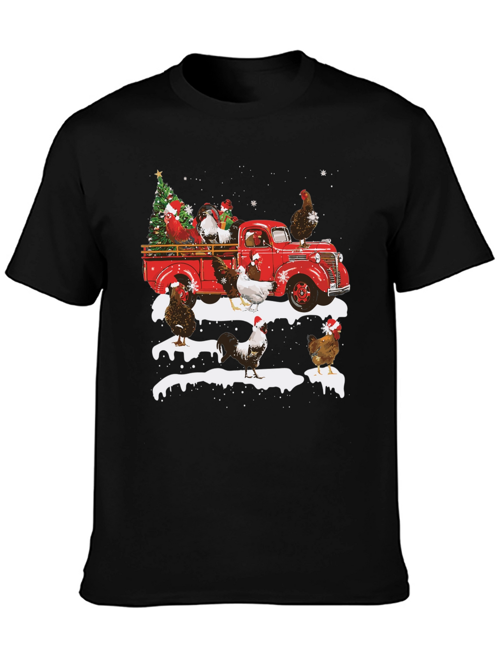 Festive Chicken Truck Graphic Tee