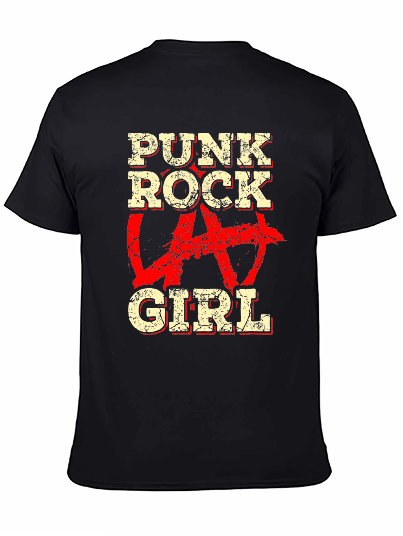 Punk Rock Girl Graphic T-Shirt - Distressed Anarchy Tee