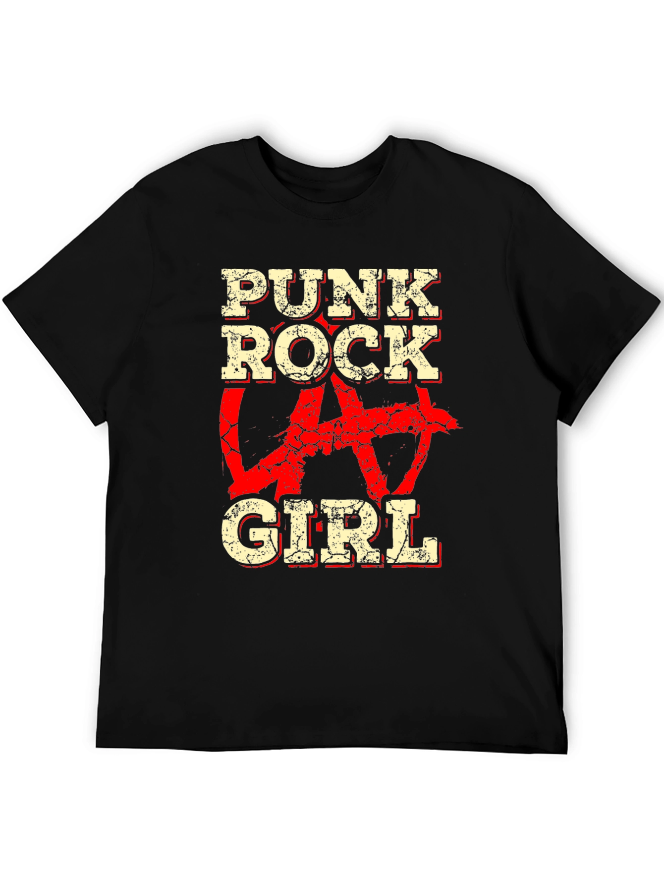 Punk Rock Girl Graphic T-Shirt - Distressed Anarchy Tee