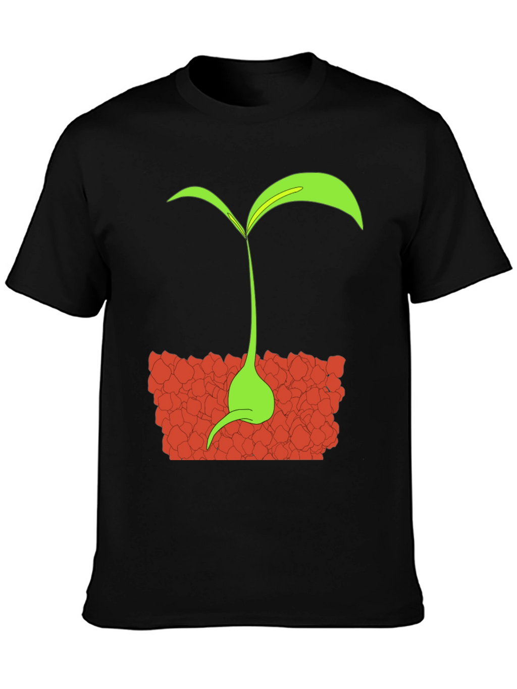Sprout Graphic Tee - Black Cotton T-Shirt