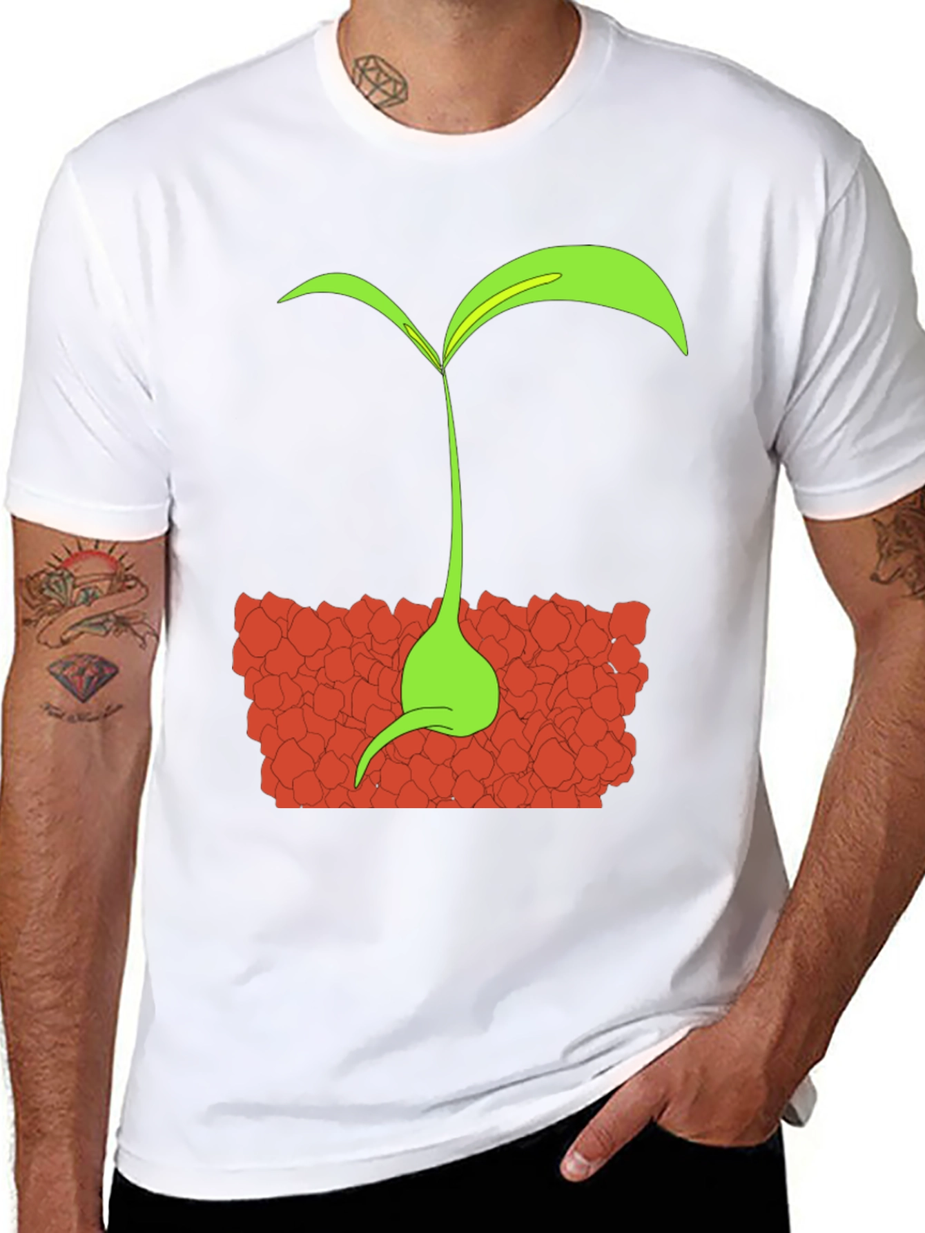 Sprout Graphic Tee - Black Cotton T-Shirt