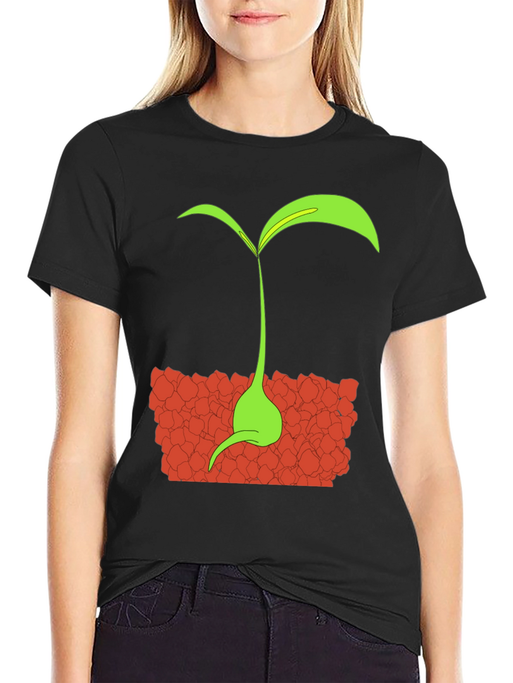 Sprout Graphic Tee - Black Cotton T-Shirt