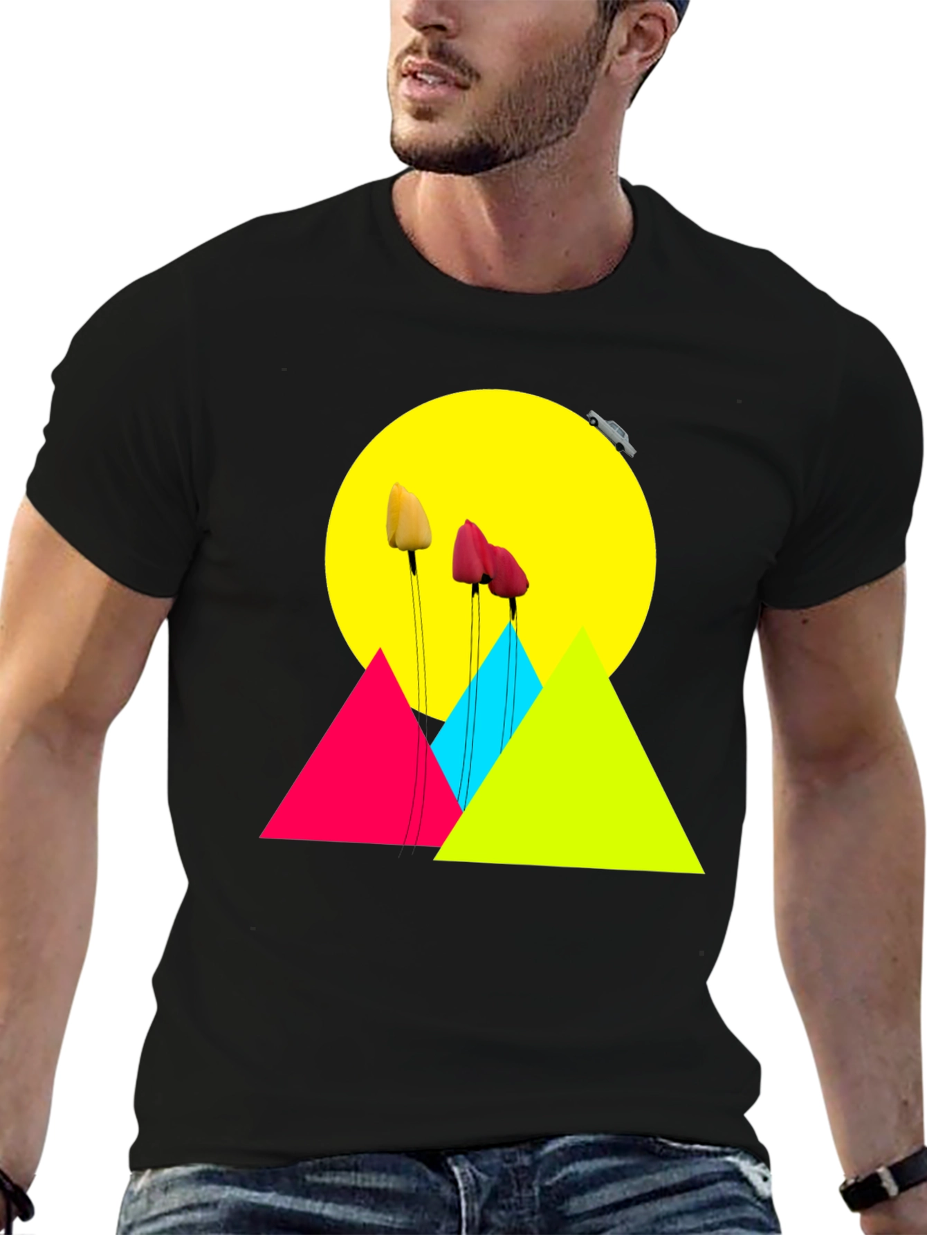 Vibrant Graphic Tee: Abstract Floral Design