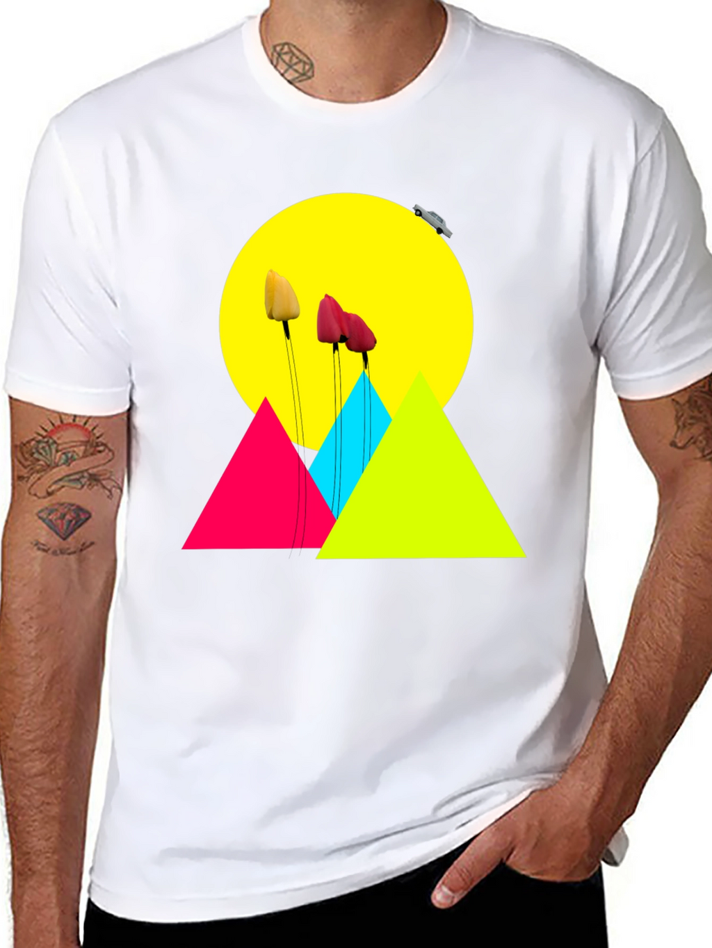 Vibrant Graphic Tee: Abstract Floral Design