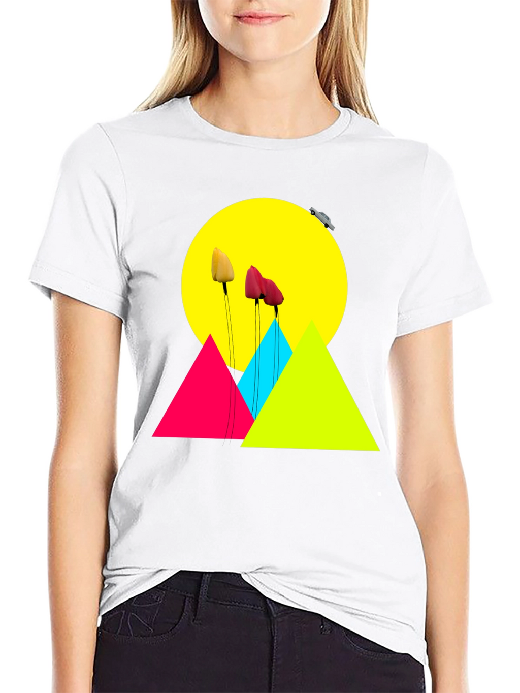 Vibrant Graphic Tee: Abstract Floral Design