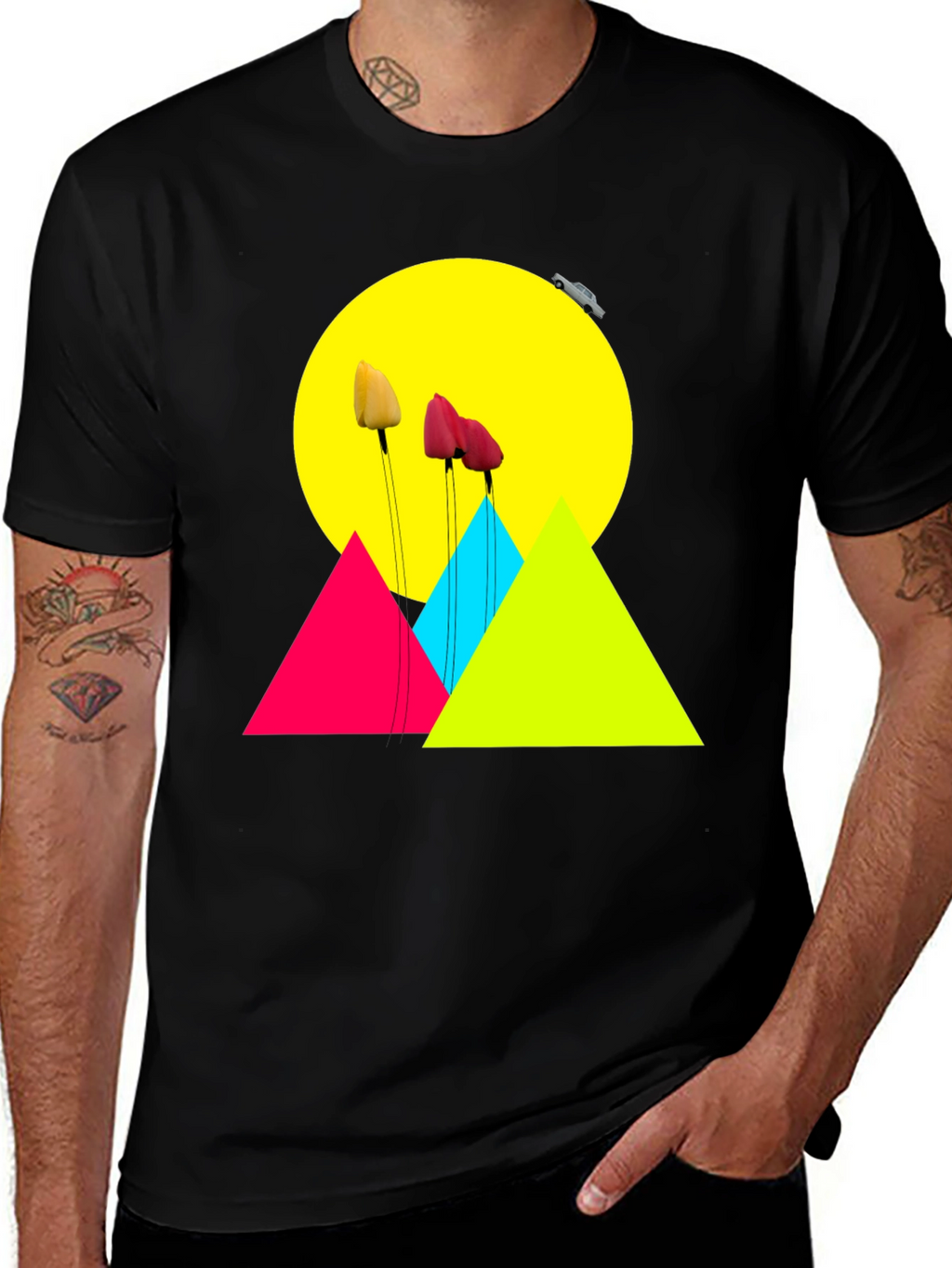 Vibrant Graphic Tee: Abstract Floral Design