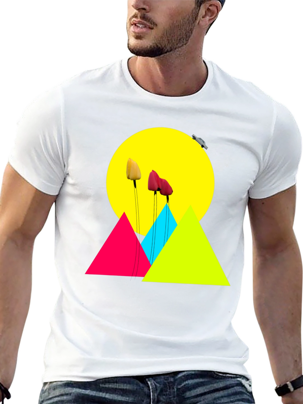 Vibrant Graphic Tee: Abstract Floral Design