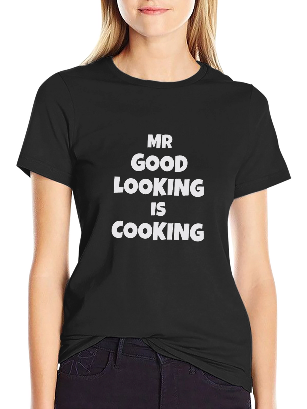 Mr Good Looking is Cooking - Black T-Shirt