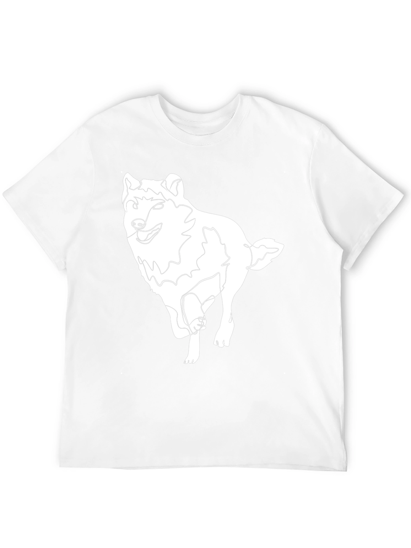 Abstract Wolf Graphic Tee - Black Cotton T-Shirt