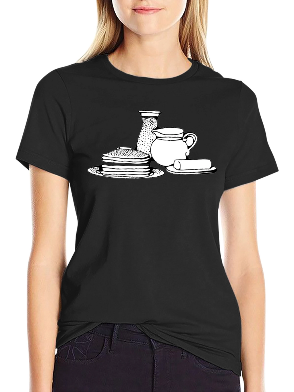 Pancake Breakfast T-Shirt - Black Comfortable Fit