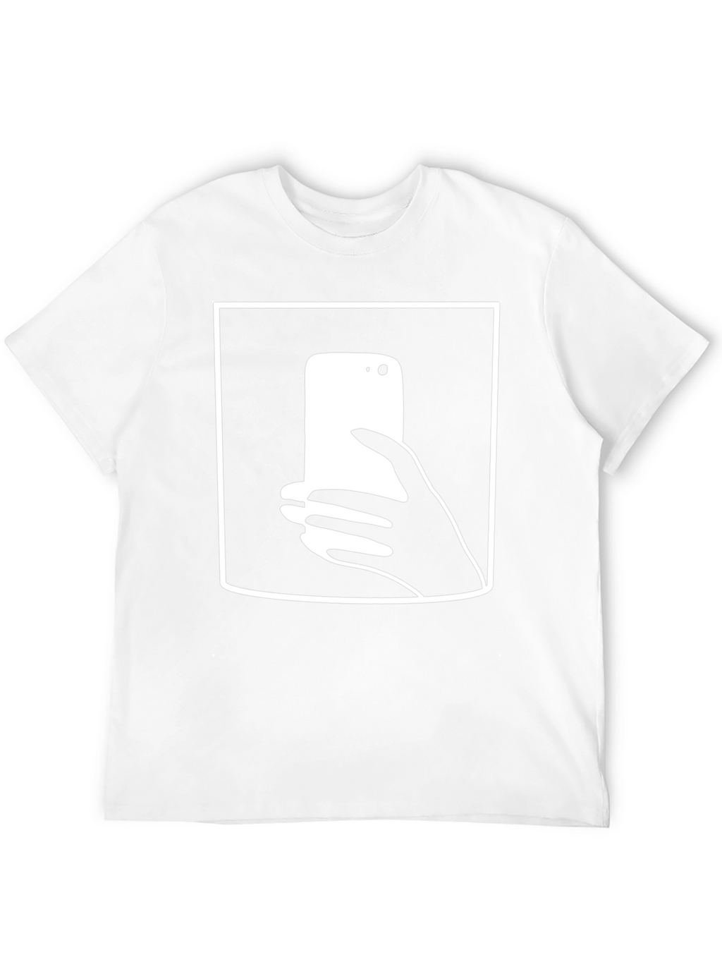 Modern Graphic Tee - Hand Holding Phone