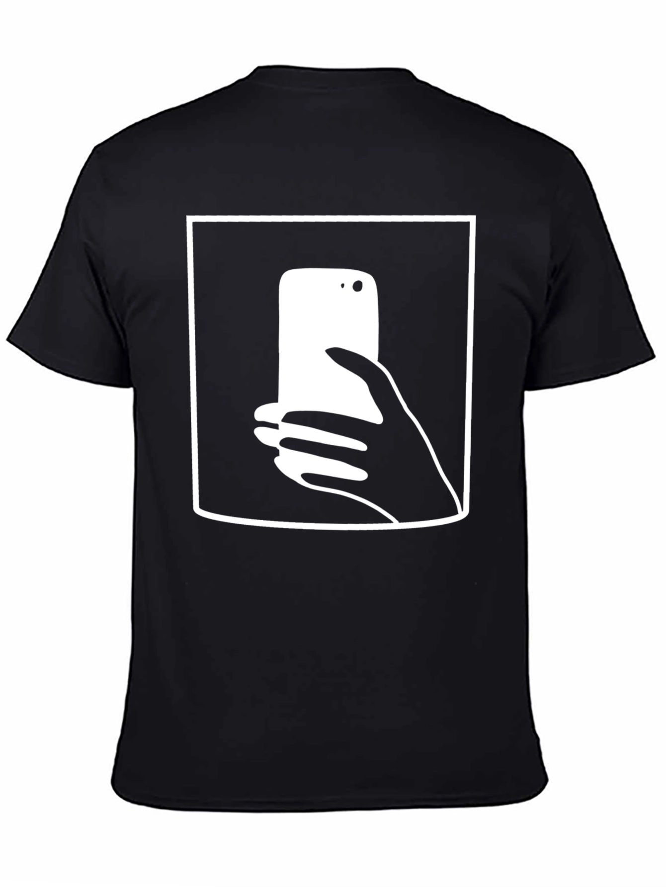 Modern Graphic Tee - Hand Holding Phone