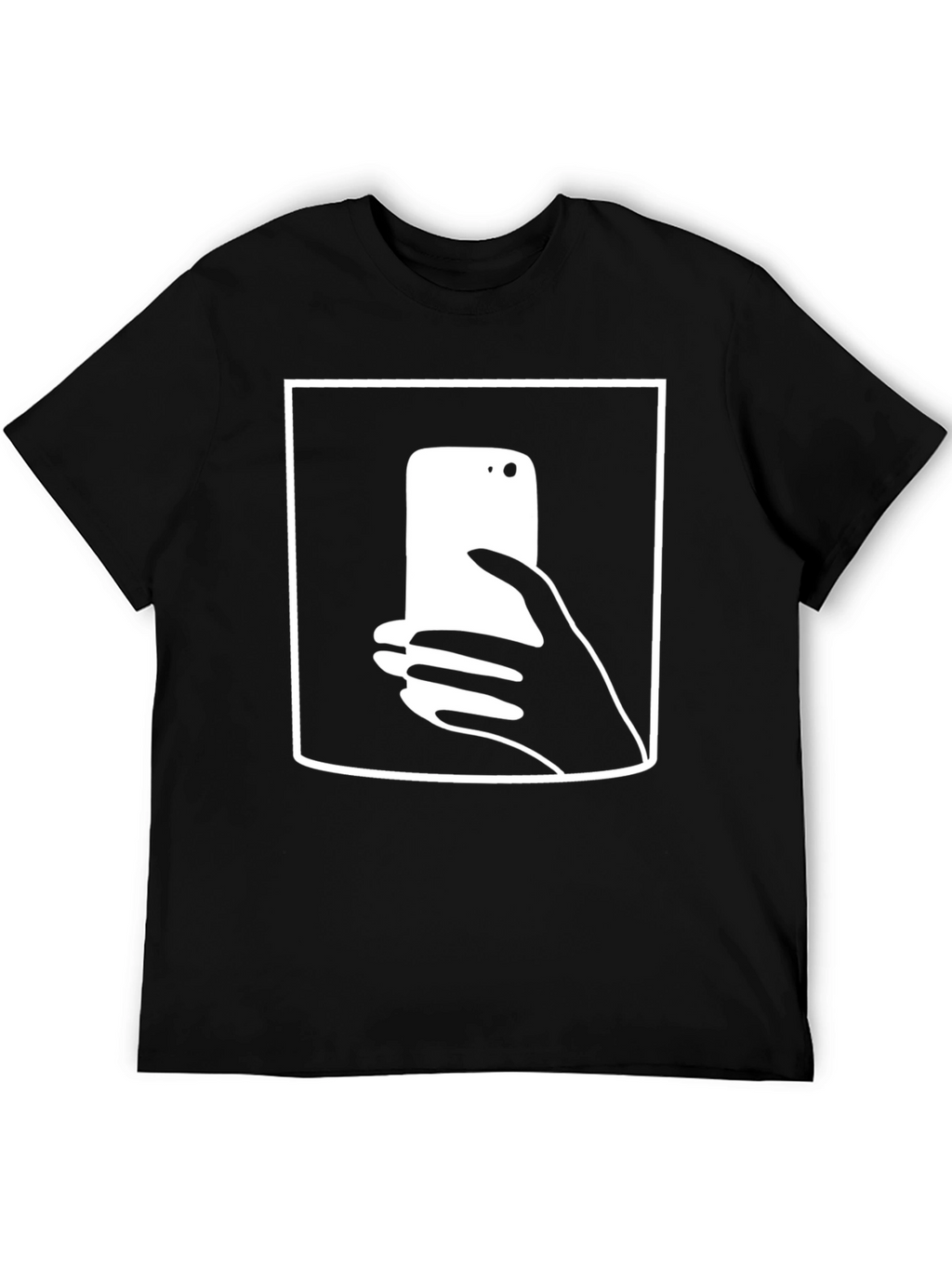 Modern Graphic Tee - Hand Holding Phone
