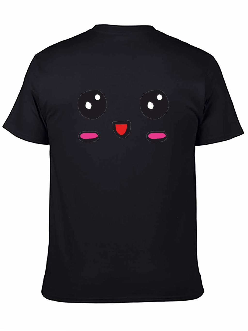 Cute Face Graphic Black T-Shirt