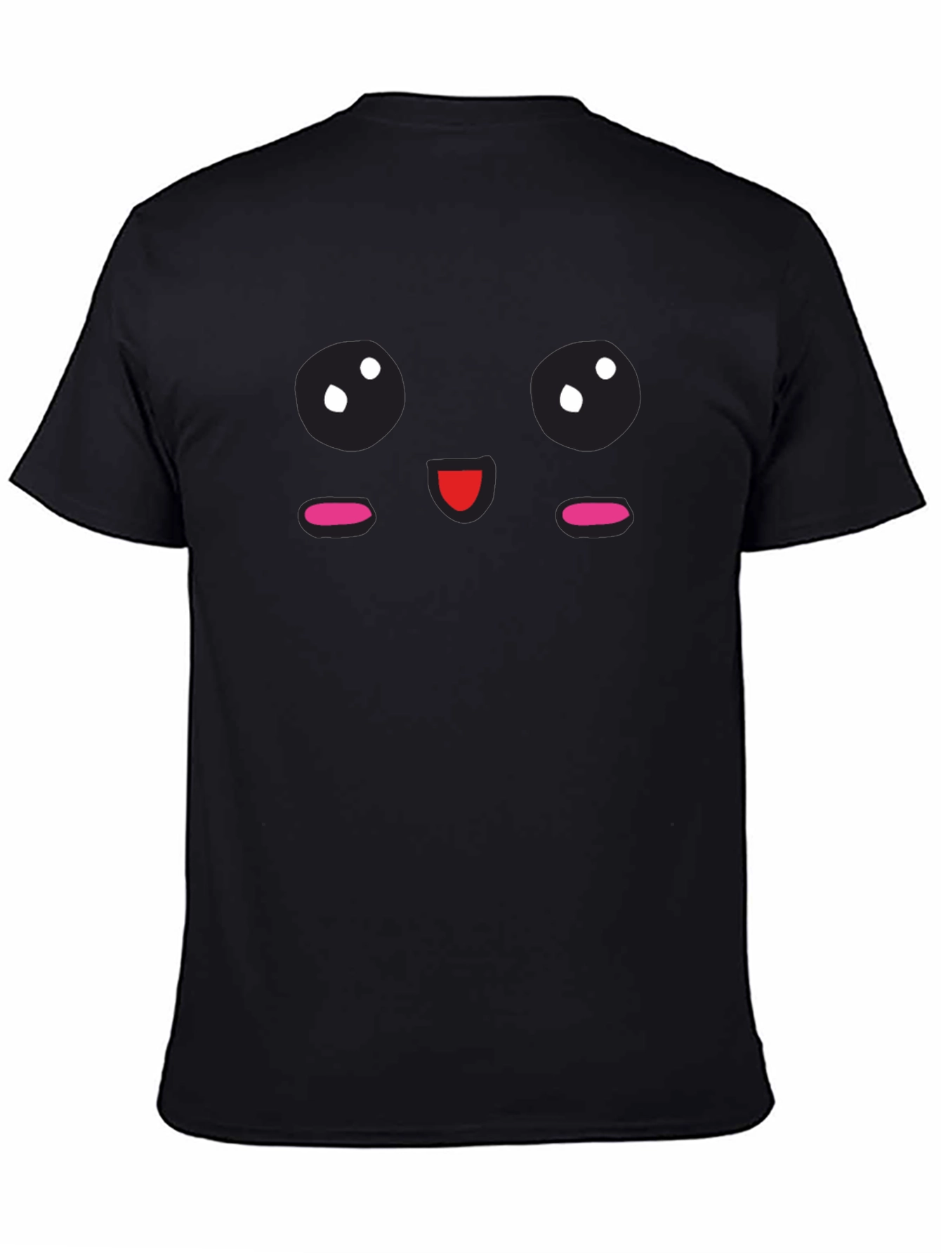 Cute Face Graphic Black T-Shirt