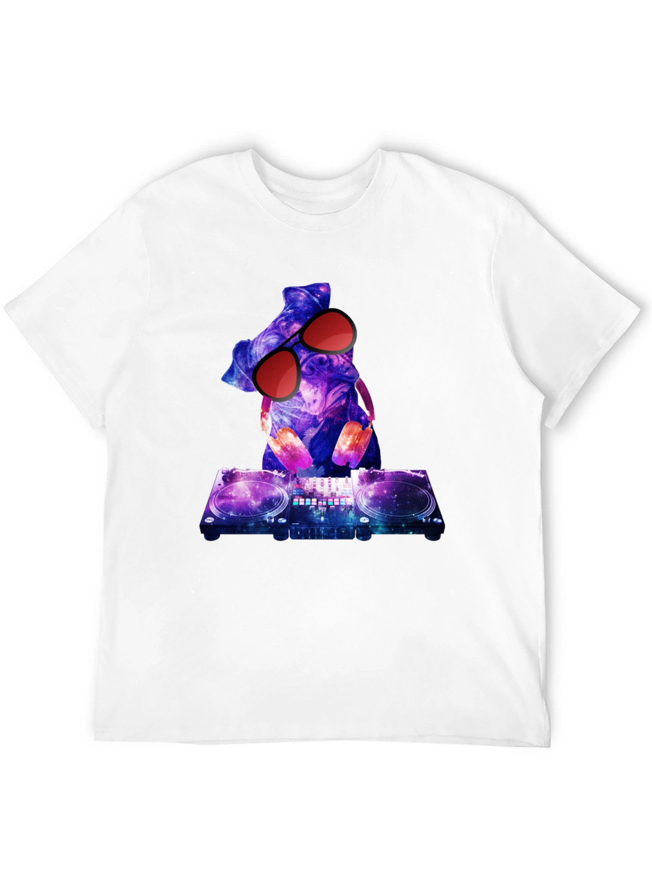 DJ Pug T-Shirt - Galaxy Design