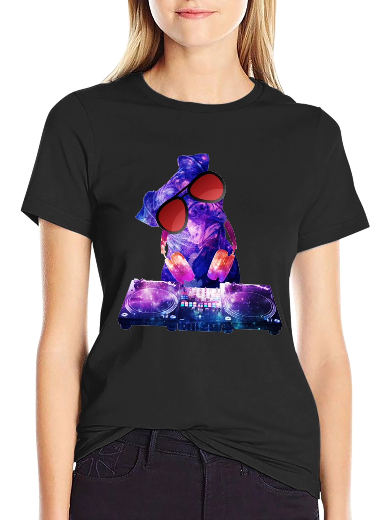 DJ Pug T-Shirt - Galaxy Design