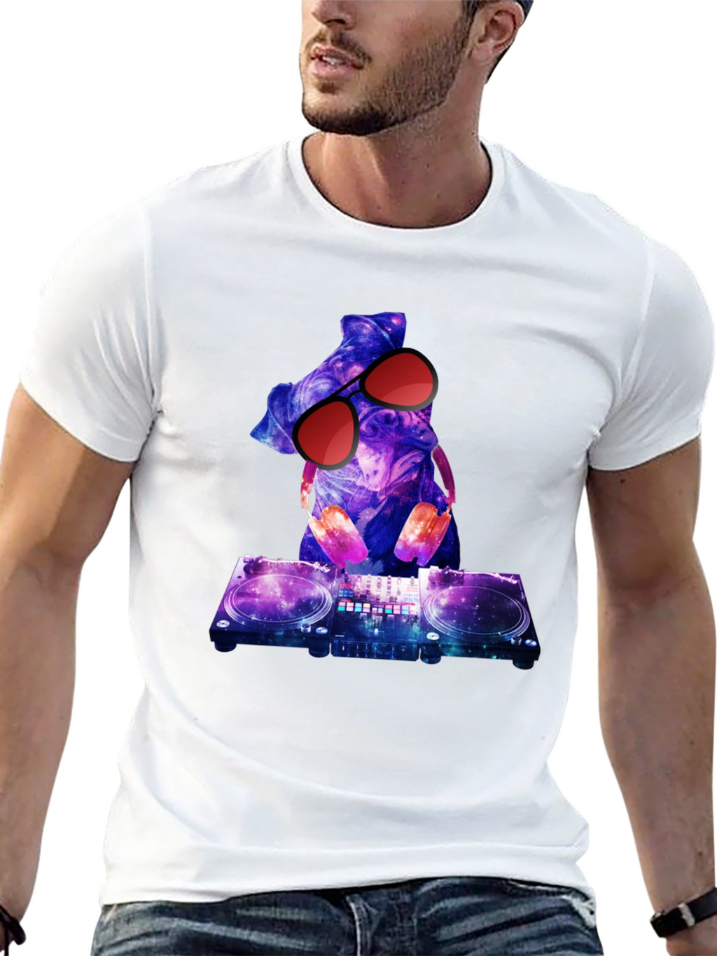 DJ Pug T-Shirt - Galaxy Design
