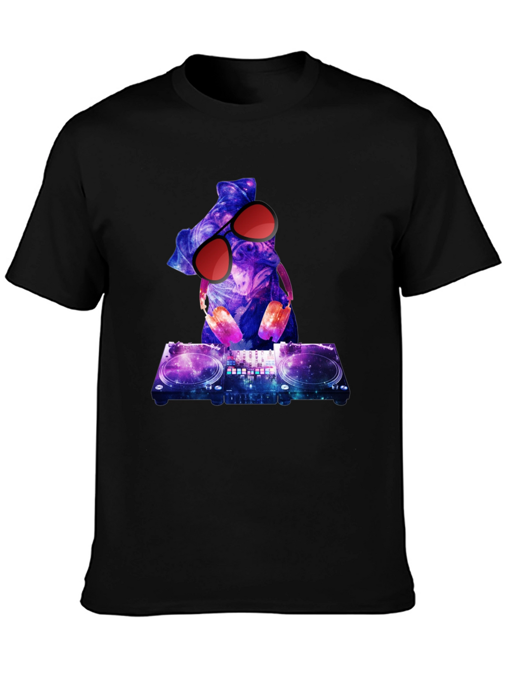 DJ Pug T-Shirt - Galaxy Design
