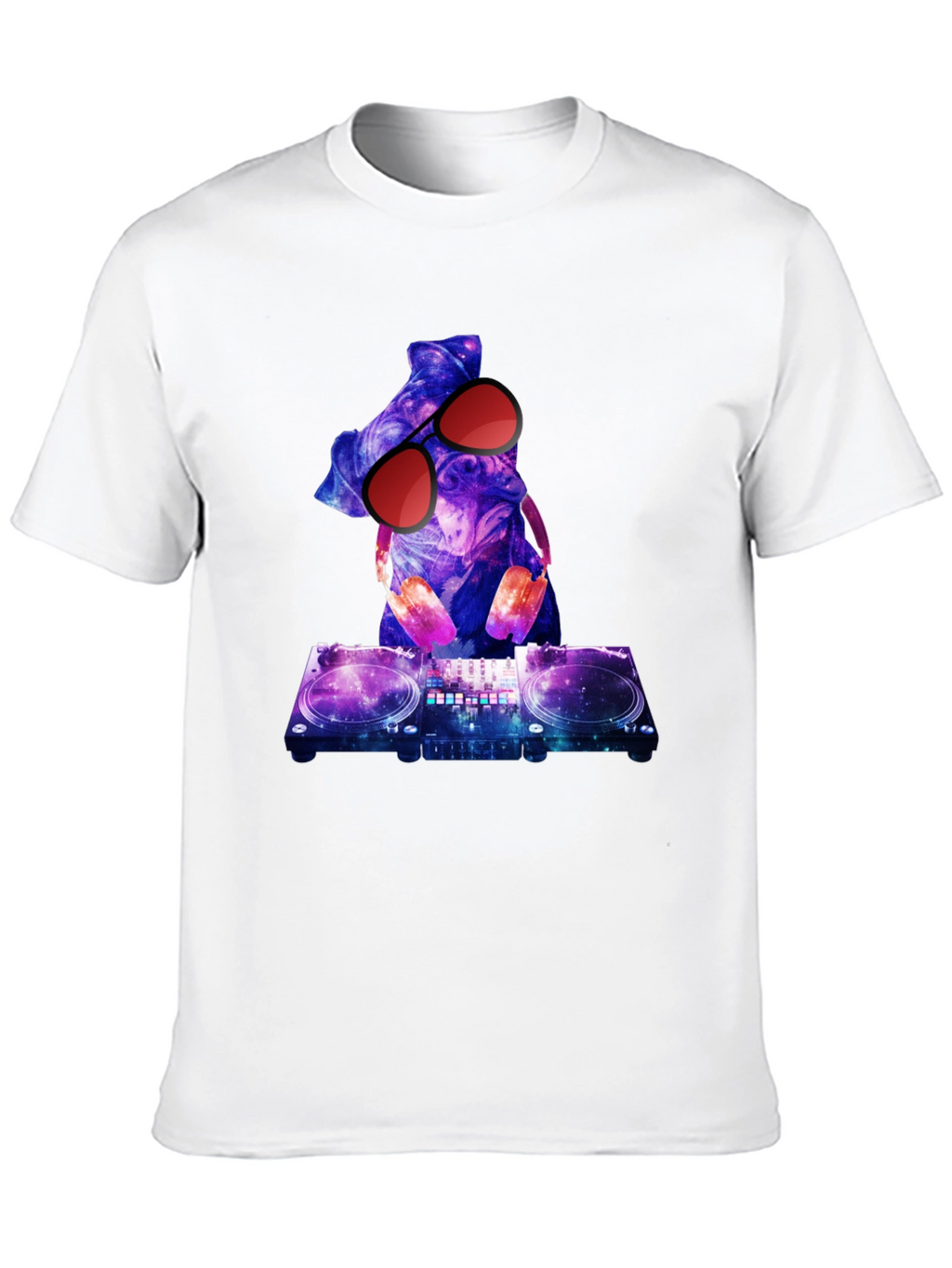 DJ Pug T-Shirt - Galaxy Design