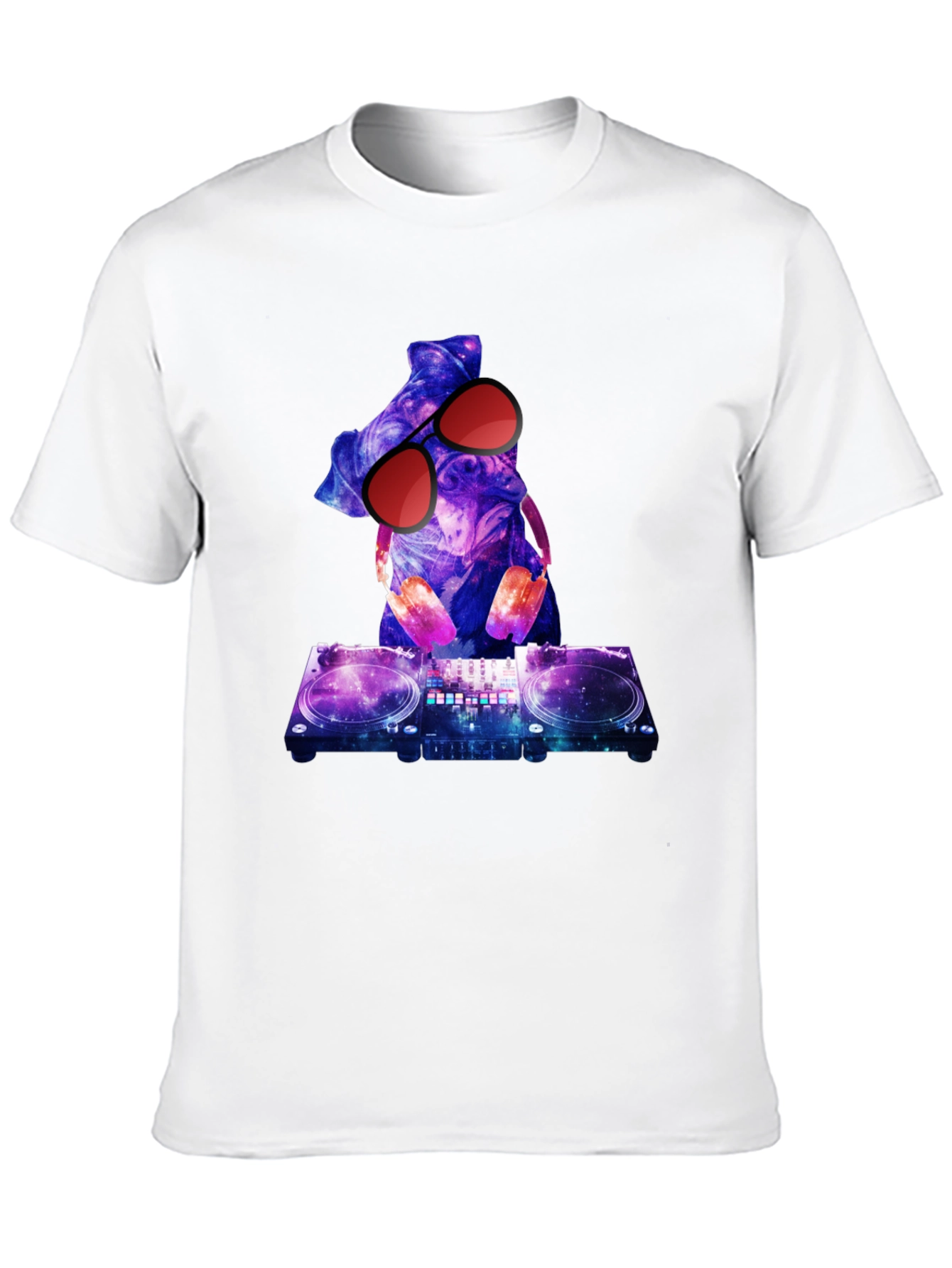 DJ Pug T-Shirt - Galaxy Design
