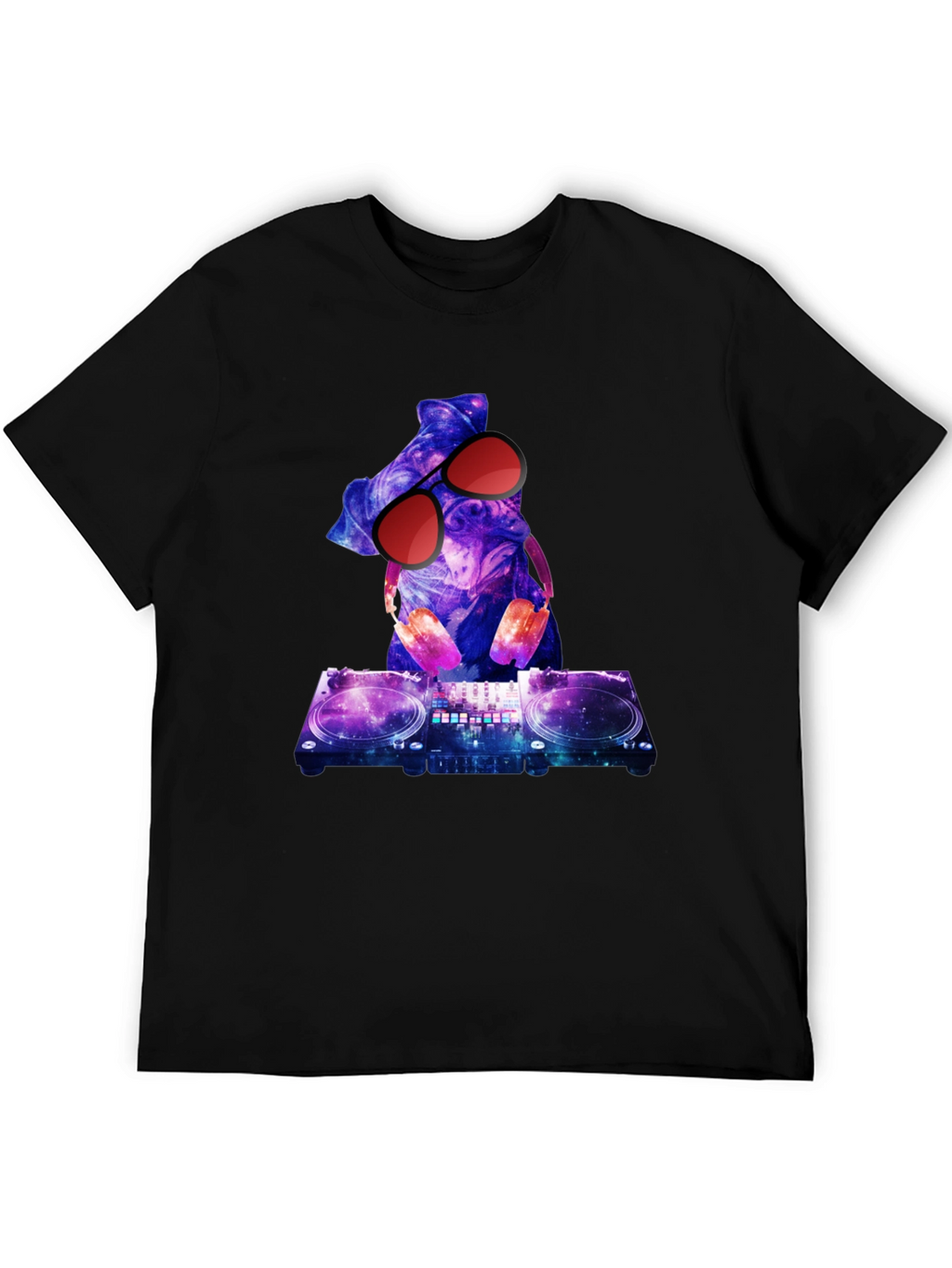DJ Pug T-Shirt - Galaxy Design