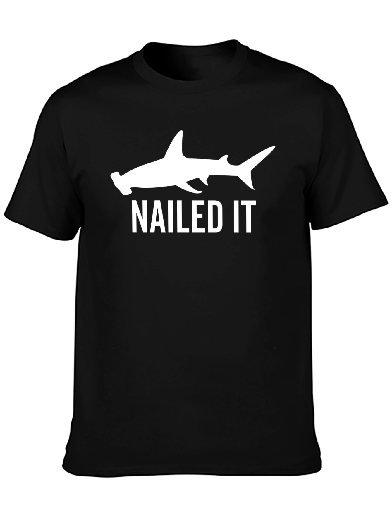 Hammerhead Shark Nailed It Funny Black T-Shirt