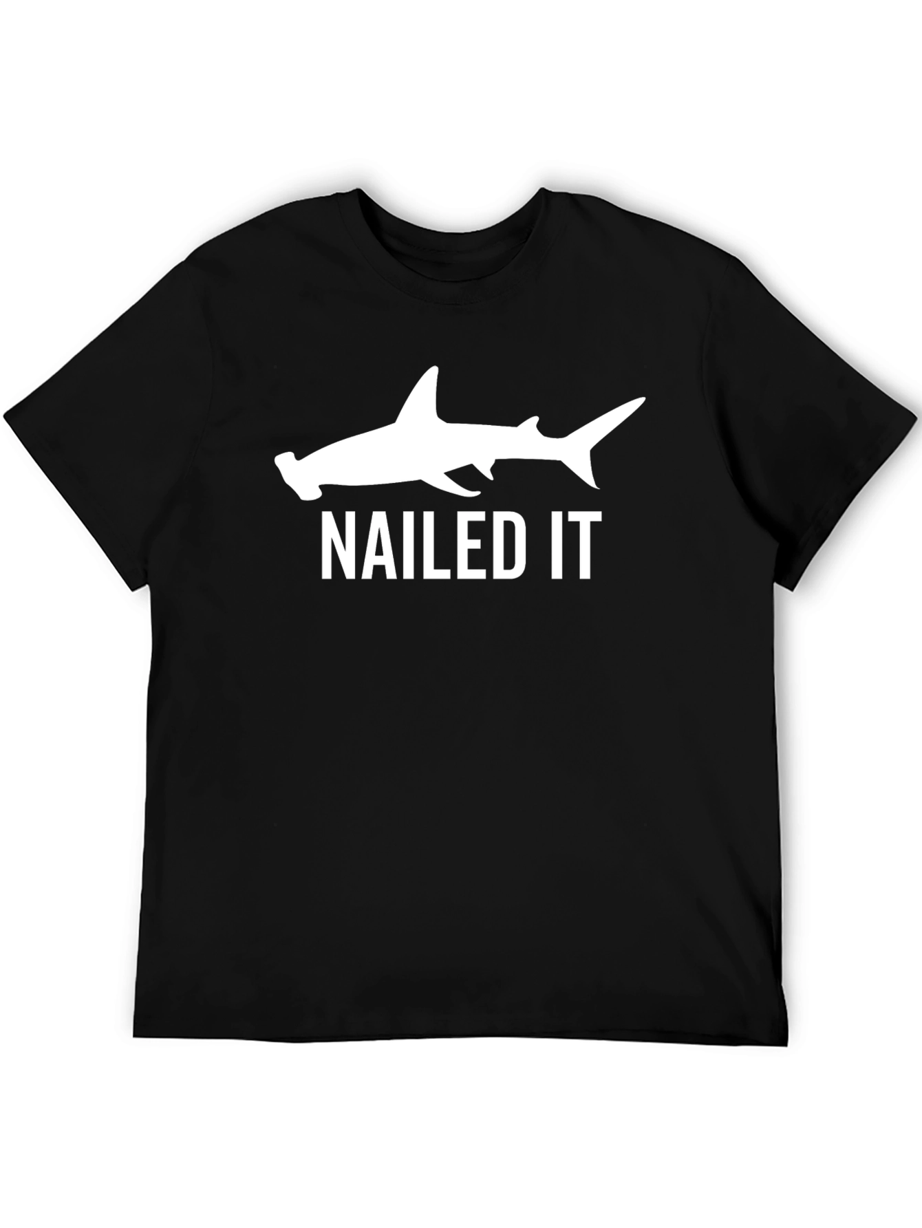 Hammerhead Shark Nailed It Funny Black T-Shirt