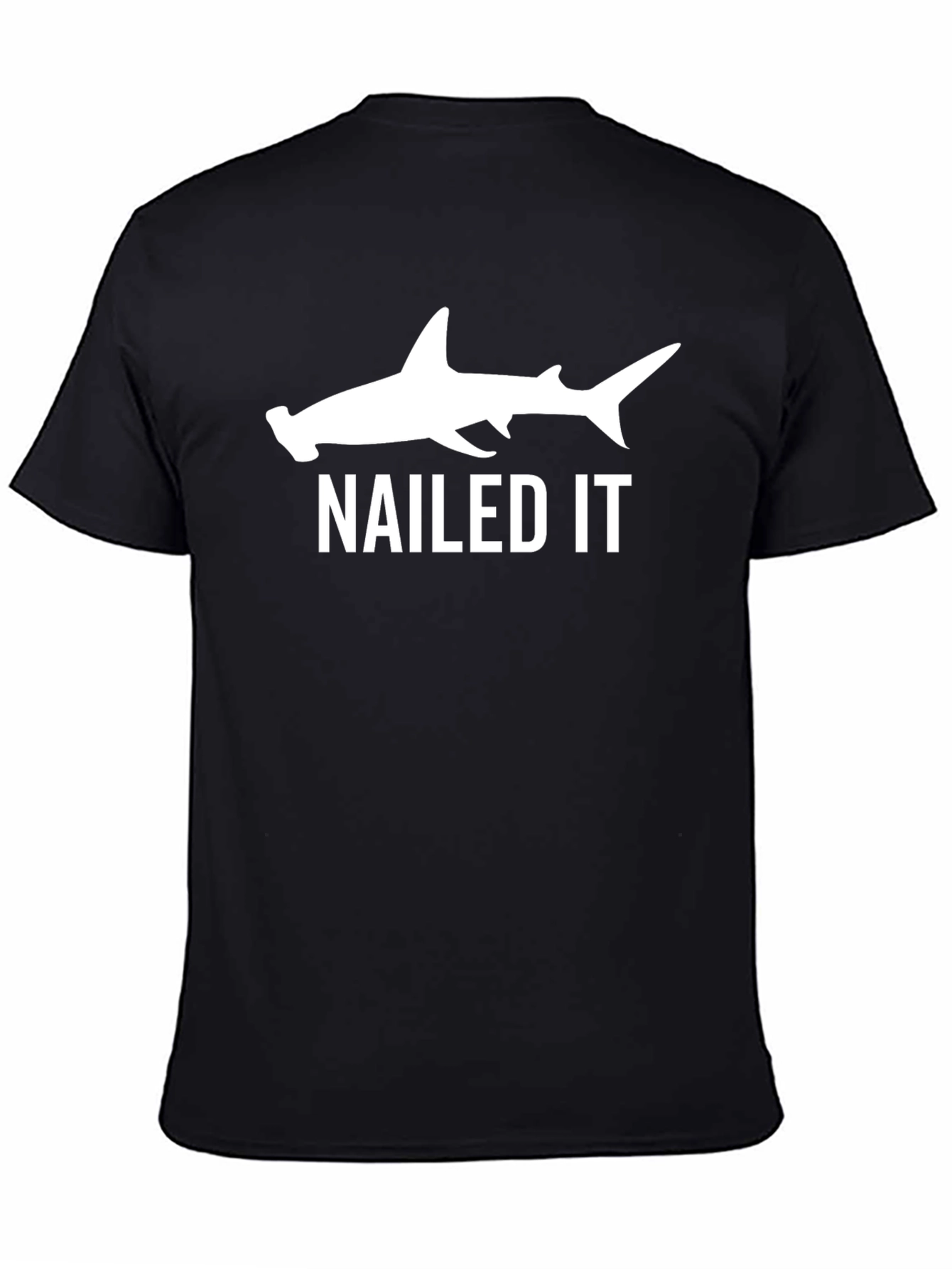 Hammerhead Shark Nailed It Funny Black T-Shirt