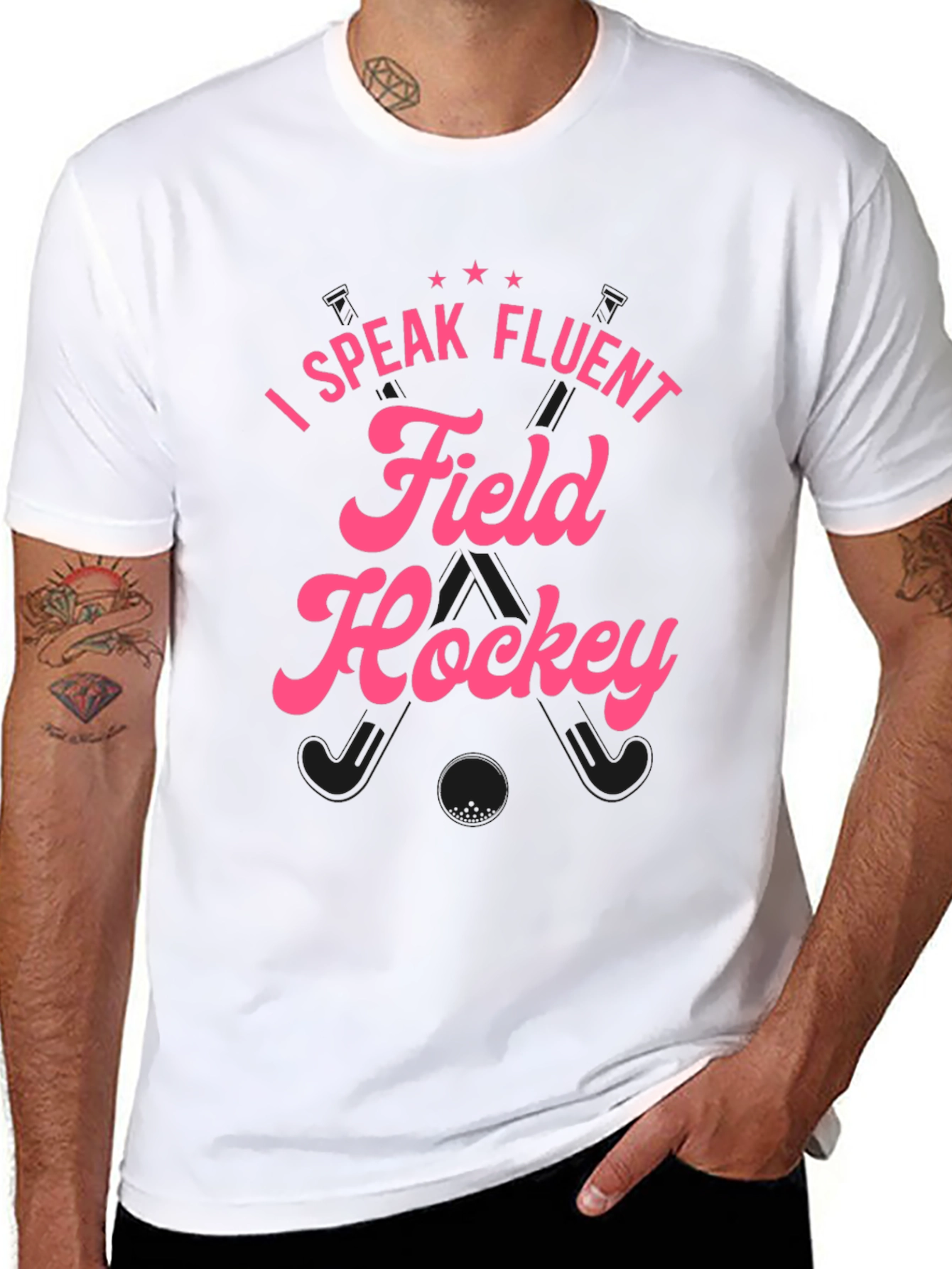 I Speak Fluent Field Hockey Black T-Shirt