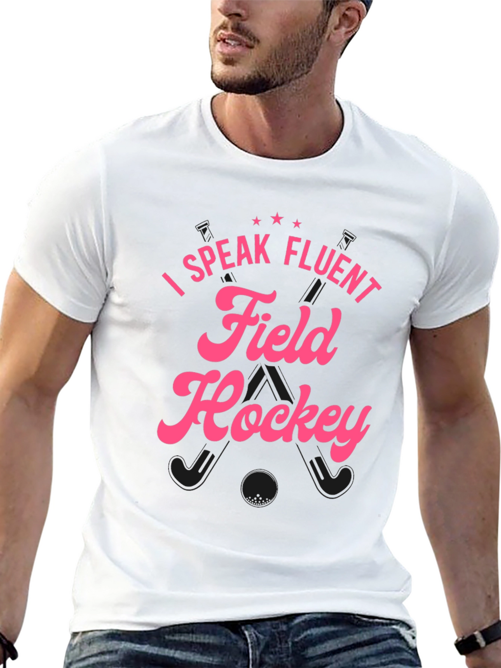 I Speak Fluent Field Hockey Black T-Shirt
