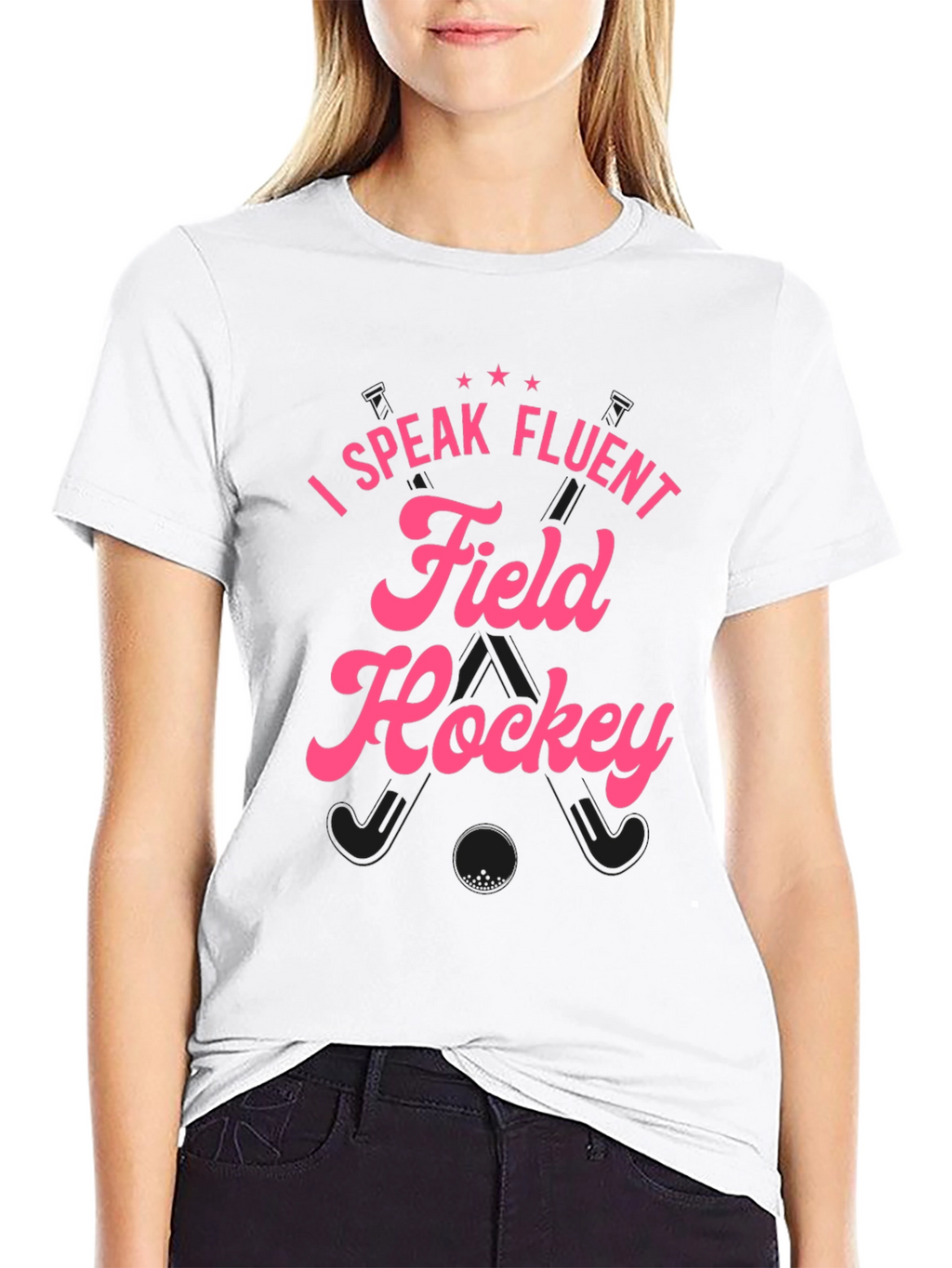 I Speak Fluent Field Hockey Black T-Shirt