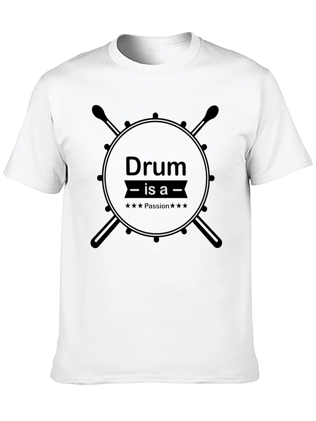 Drum is a Passion Mens Black T-Shirt