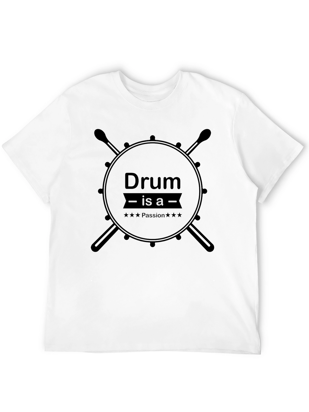 Drum is a Passion Mens Black T-Shirt