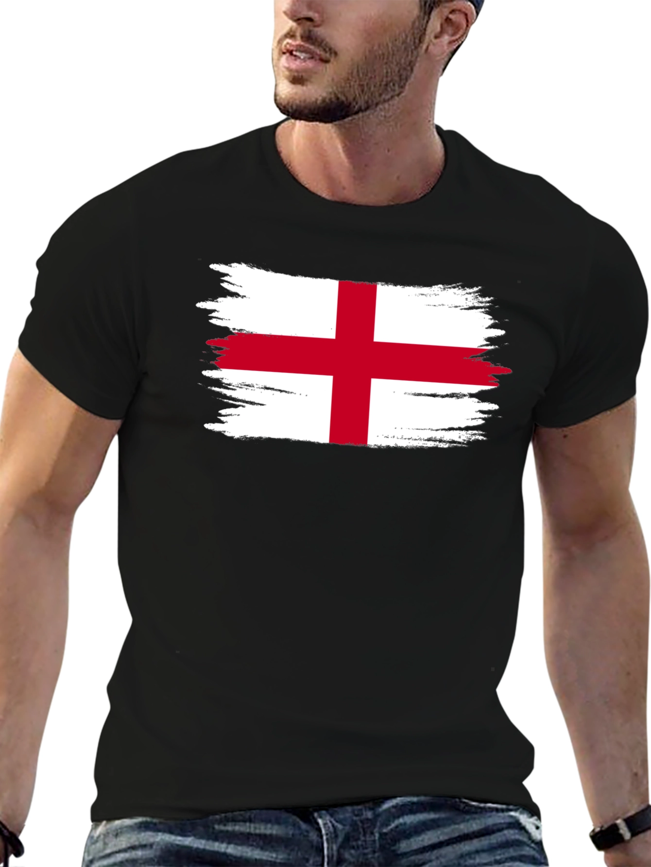 England Flag T-Shirt - Distressed Graphic Tee