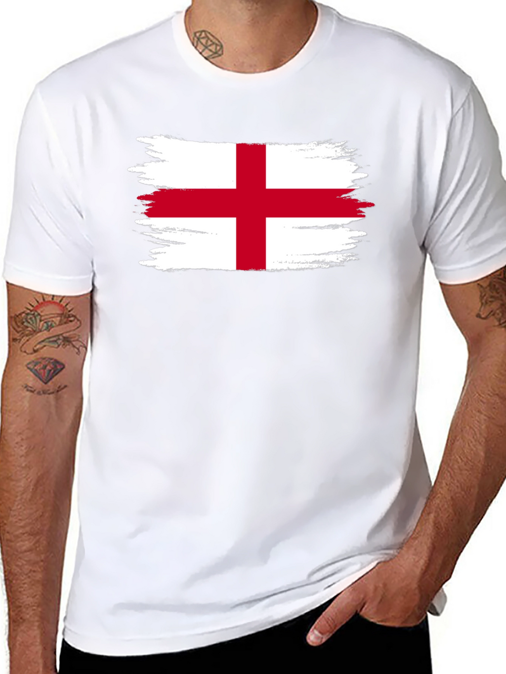 England Flag T-Shirt - Distressed Graphic Tee