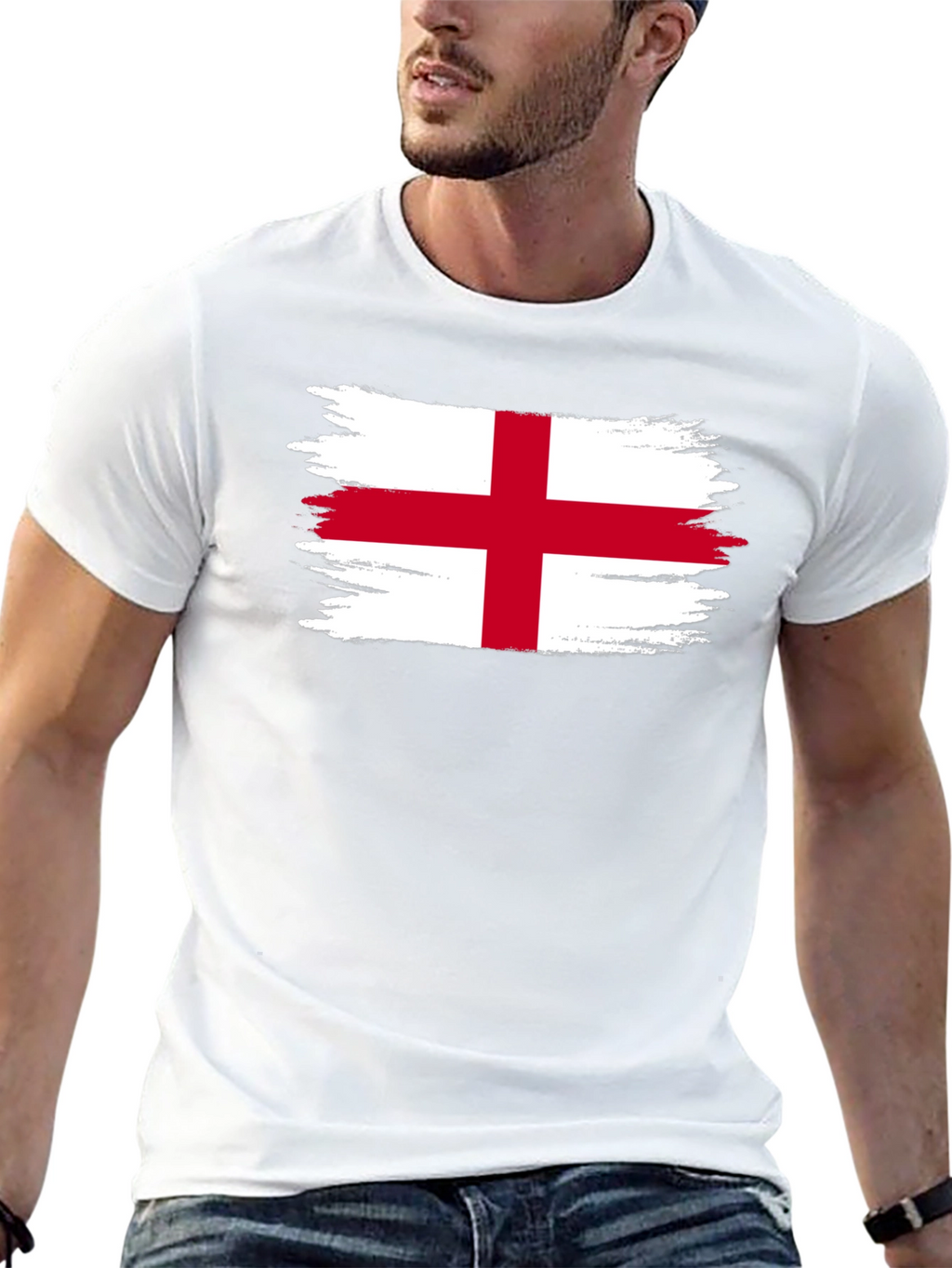 England Flag T-Shirt - Distressed Graphic Tee