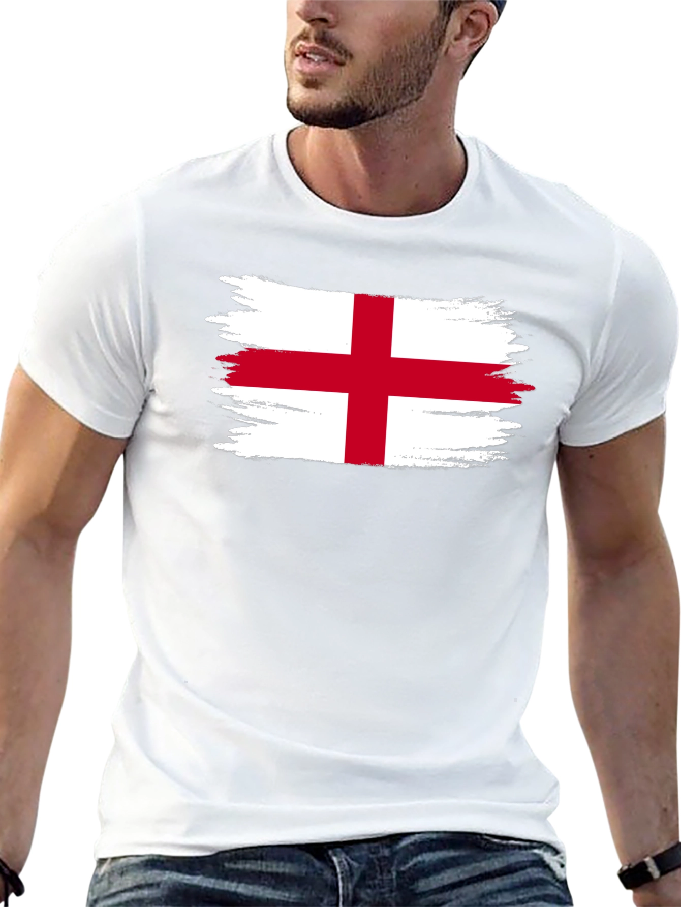 England Flag T-Shirt - Distressed Graphic Tee