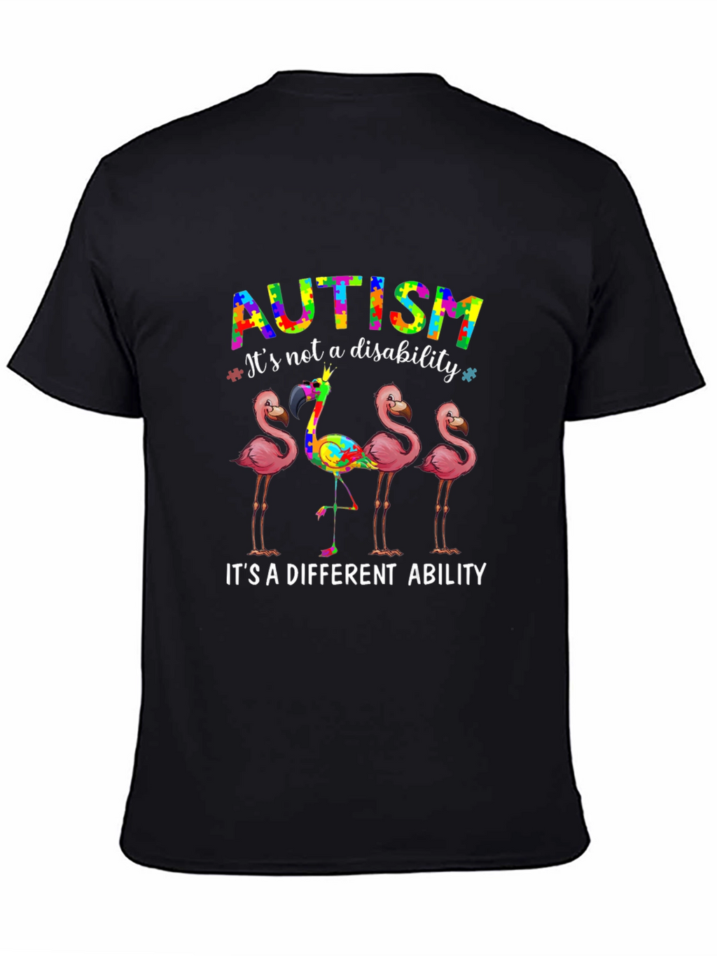 Autism Awareness Flamingo Graphic T-Shirt