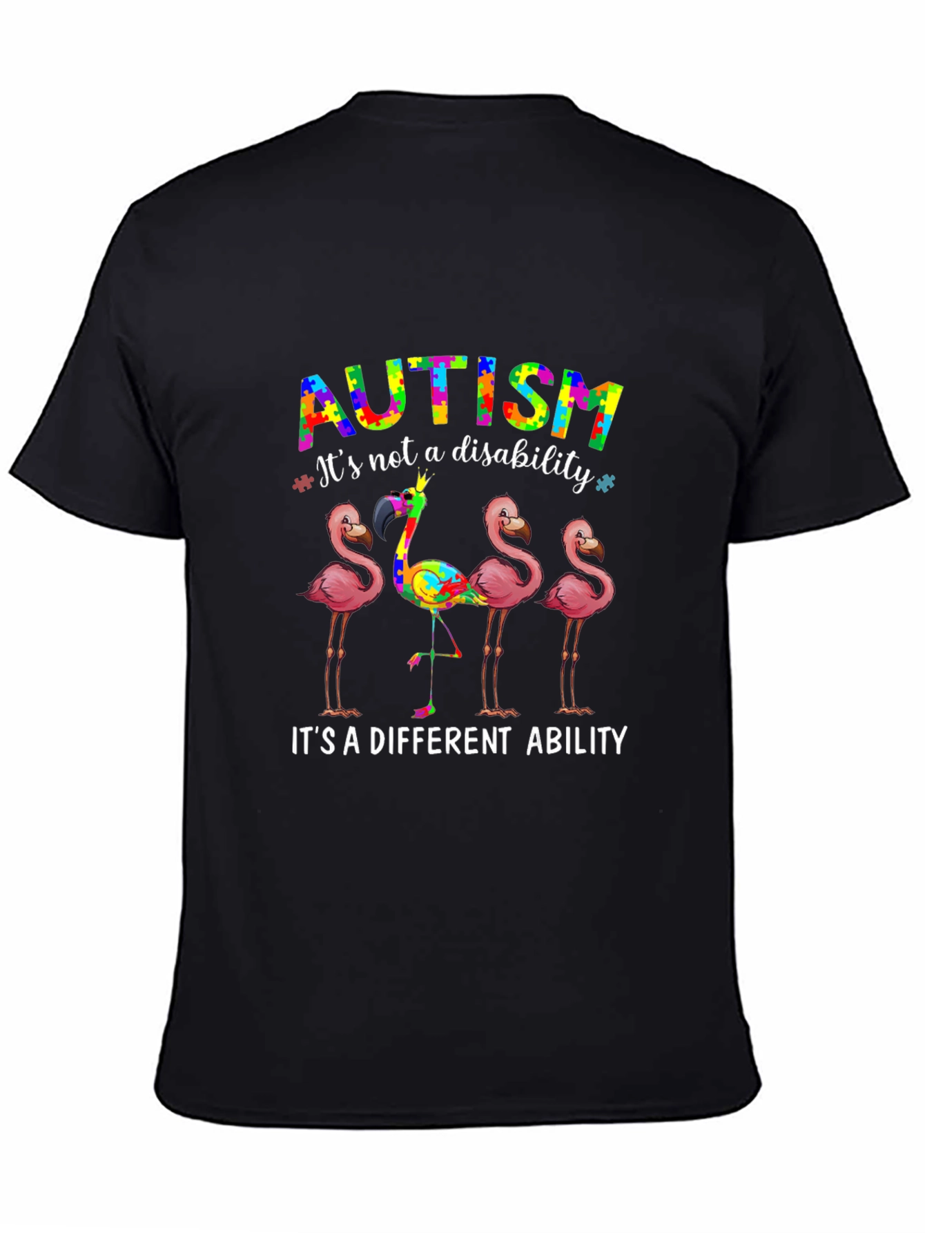 Autism Awareness Flamingo Graphic T-Shirt