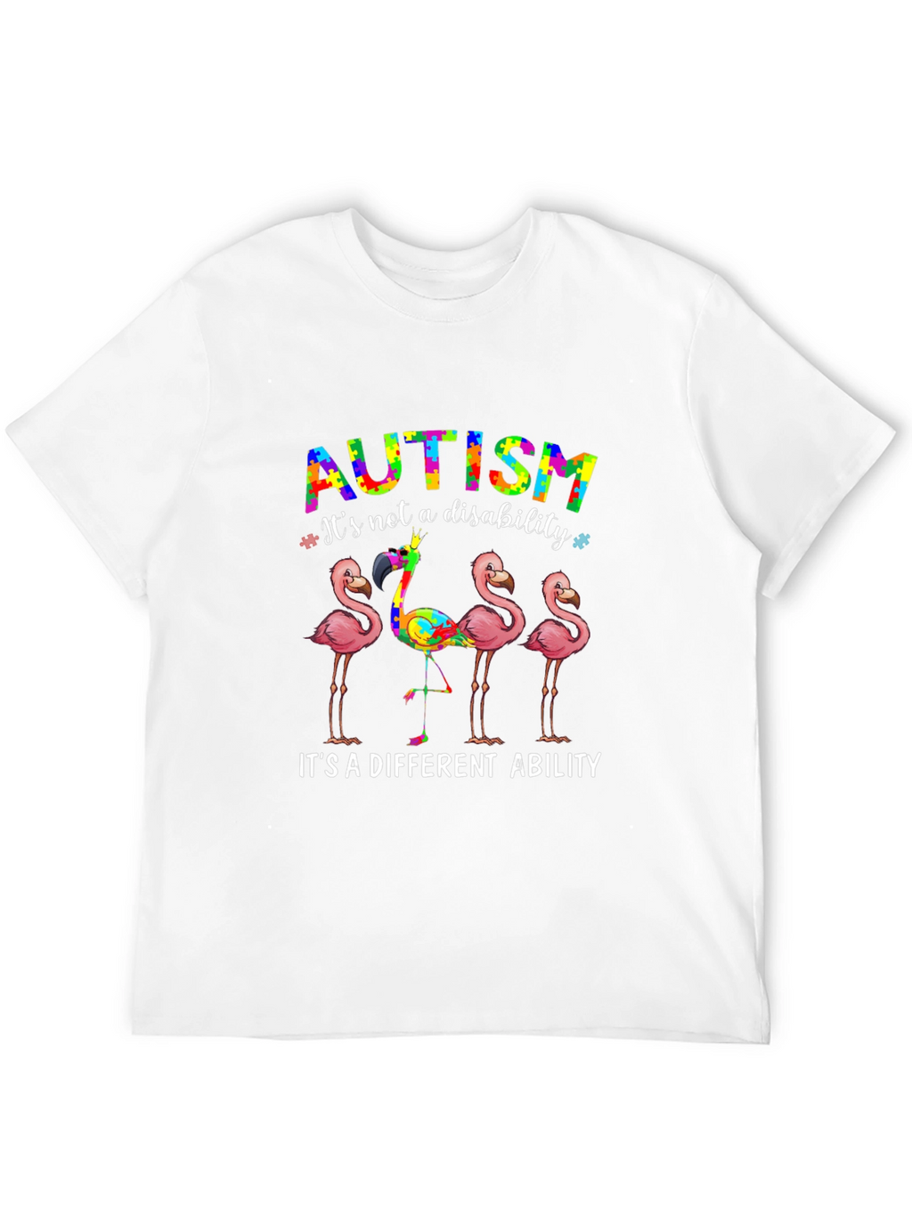 Autism Awareness Flamingo Graphic T-Shirt