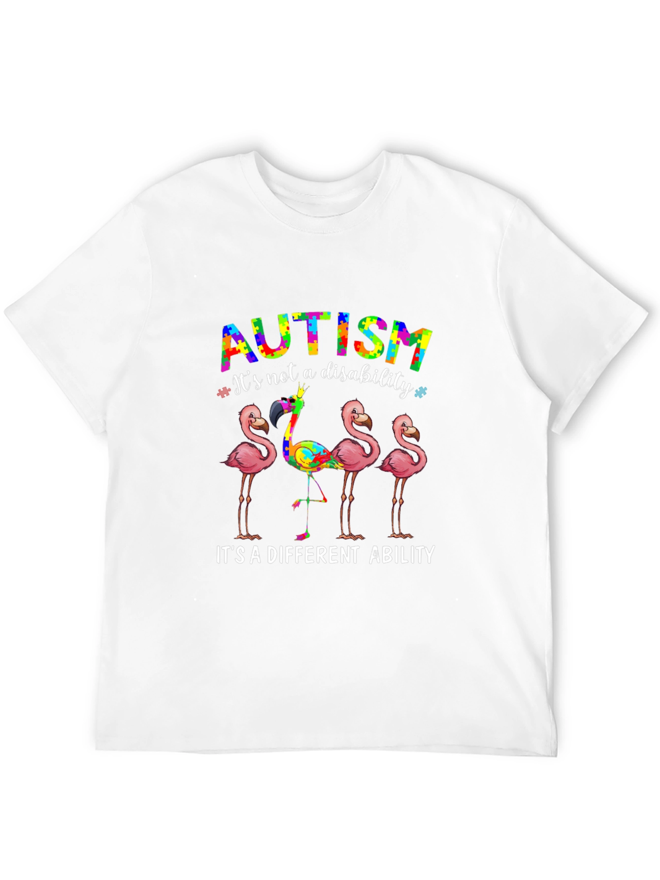 Autism Awareness Flamingo Graphic T-Shirt