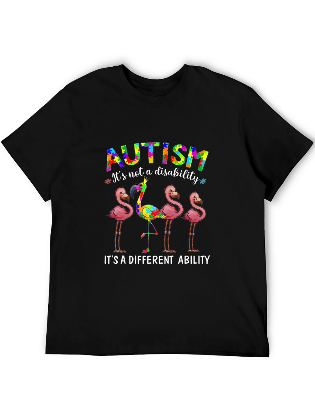 Autism Awareness Flamingo Graphic T-Shirt
