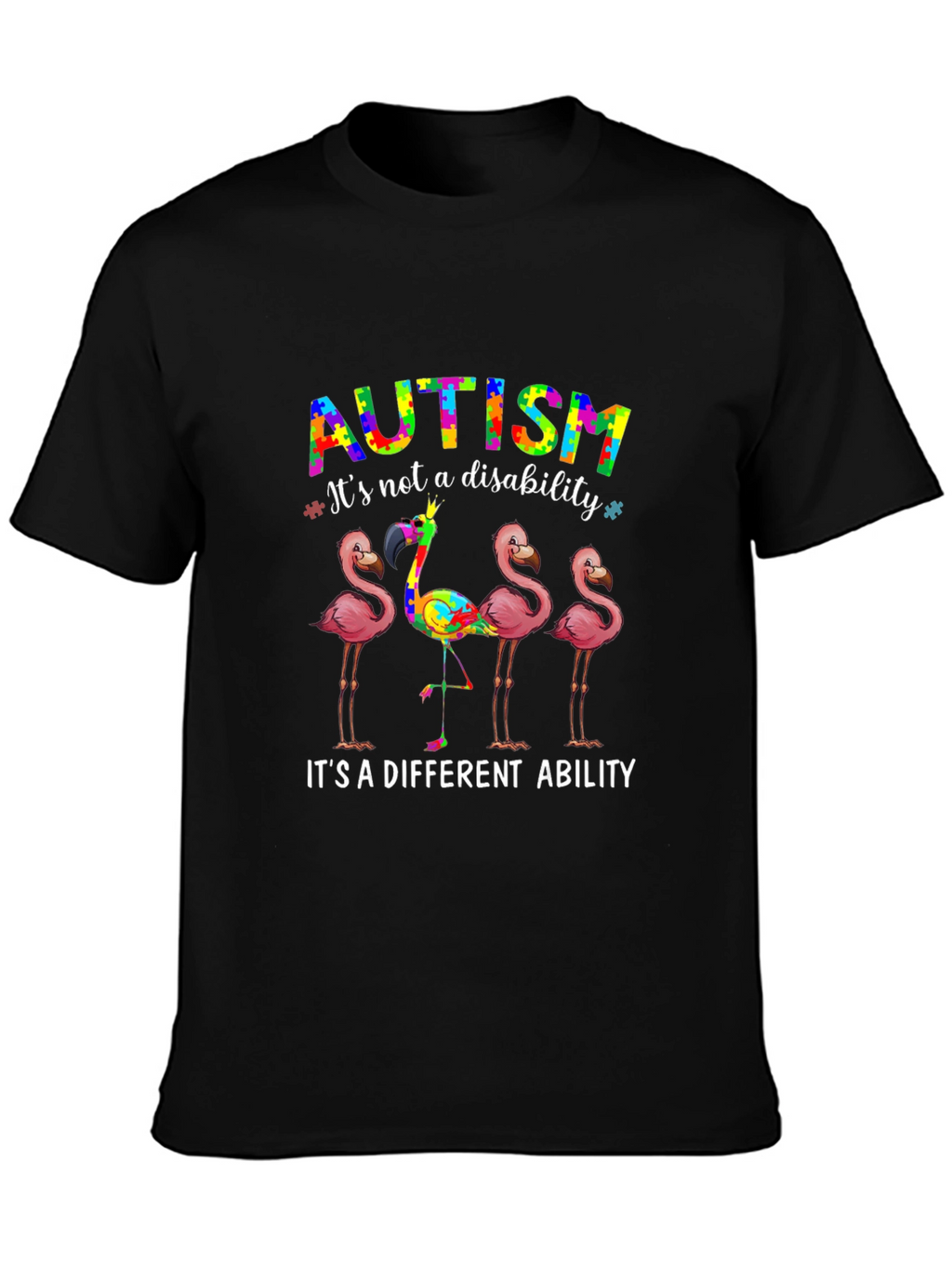 Autism Awareness Flamingo Graphic T-Shirt