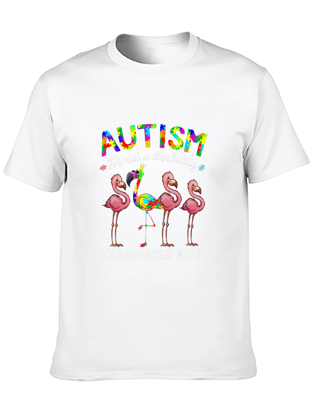 Autism Awareness Flamingo Graphic T-Shirt