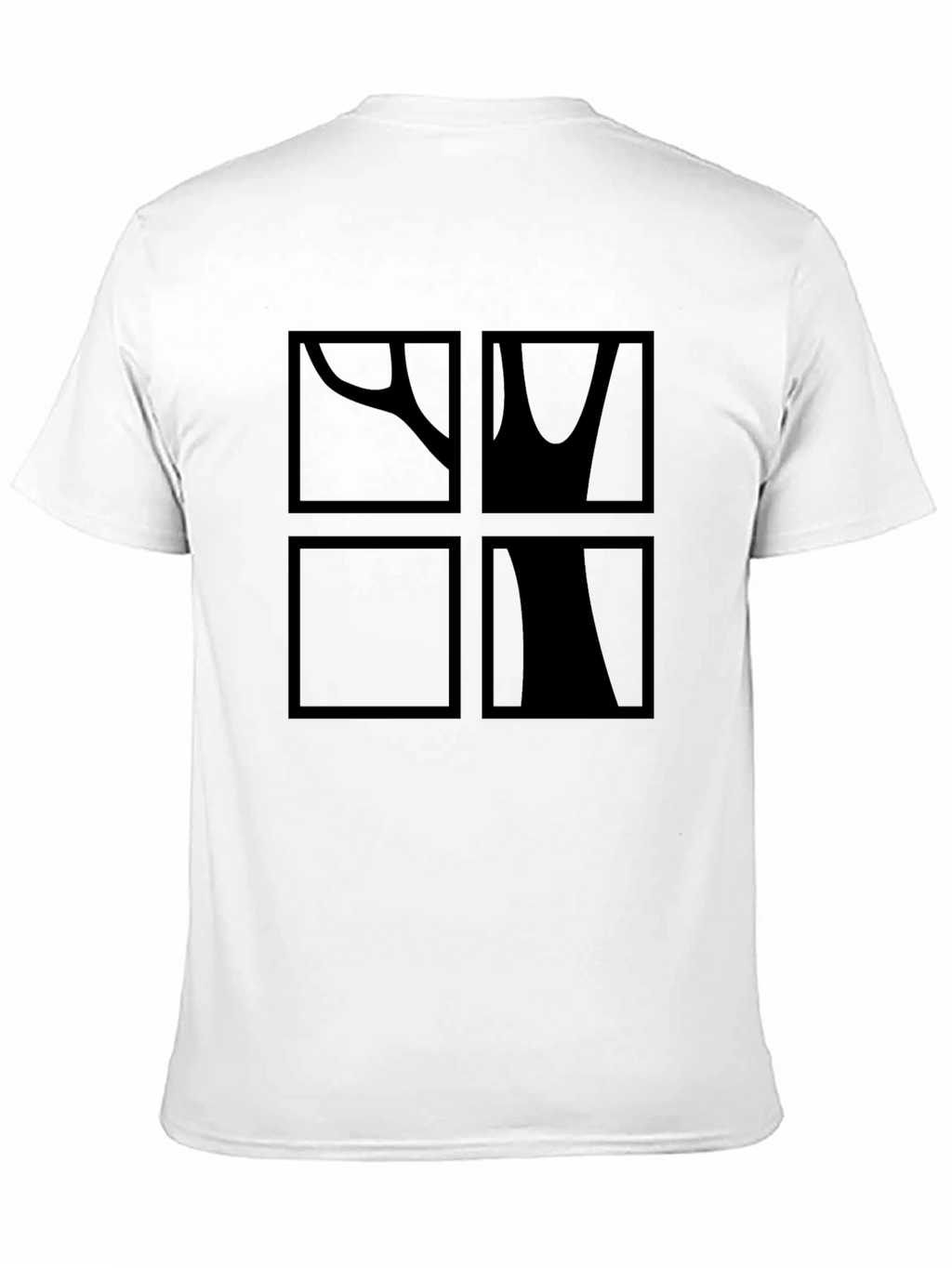 Abstract Tree Graphic Print Black T-Shirt