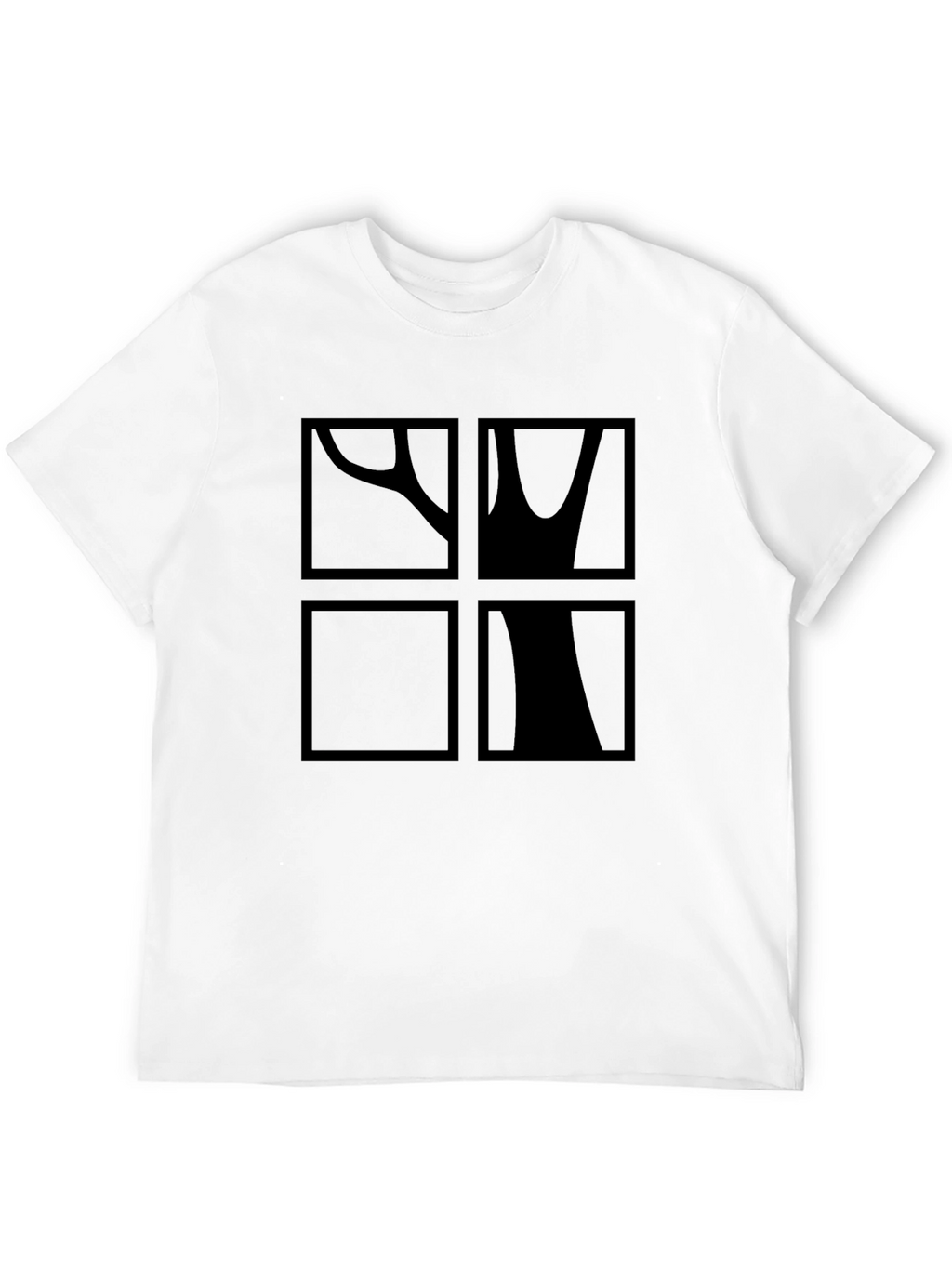 Abstract Tree Graphic Print Black T-Shirt