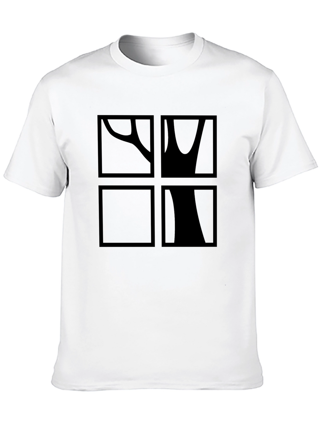 Abstract Tree Graphic Print Black T-Shirt