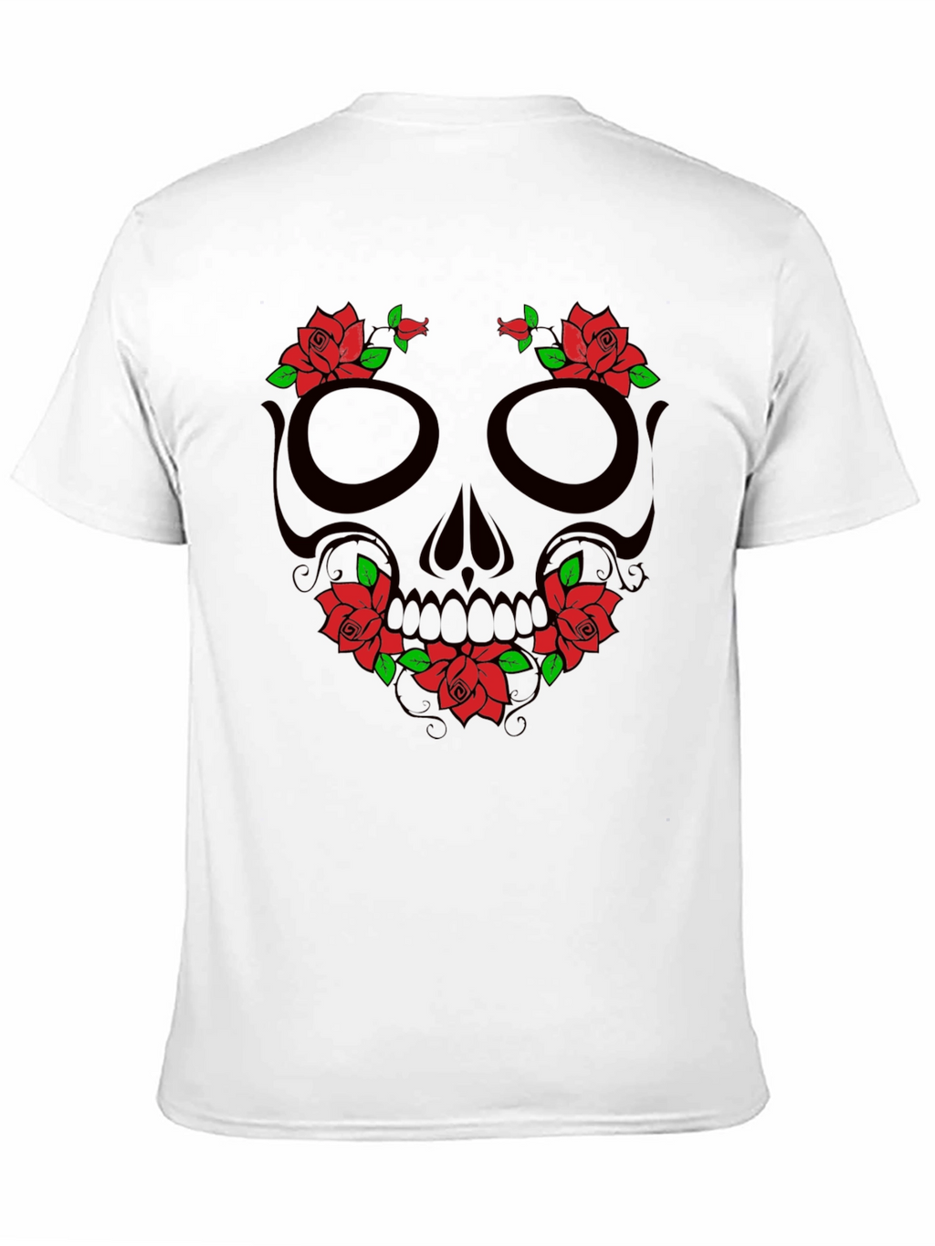 Skull & Roses Graphic T-Shirt - Black