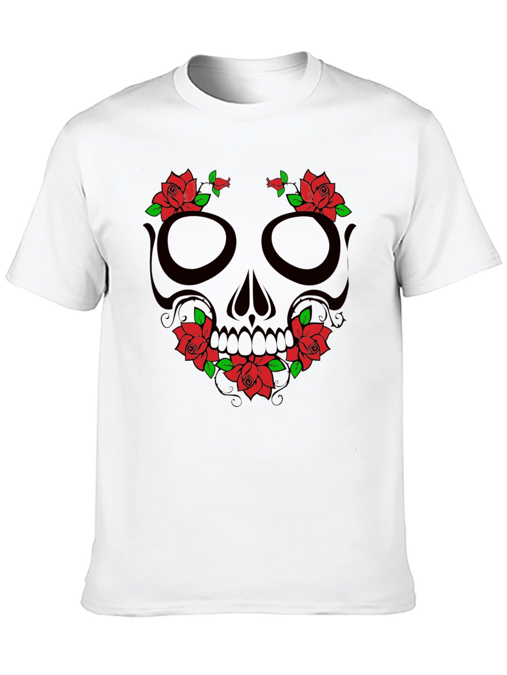 Skull & Roses Graphic T-Shirt - Black